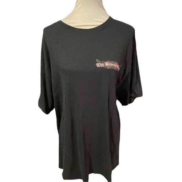 Men's Bikers Creed T-shirt Graphic Short Sleeve Black Size 2XL - Picture 5 of 8